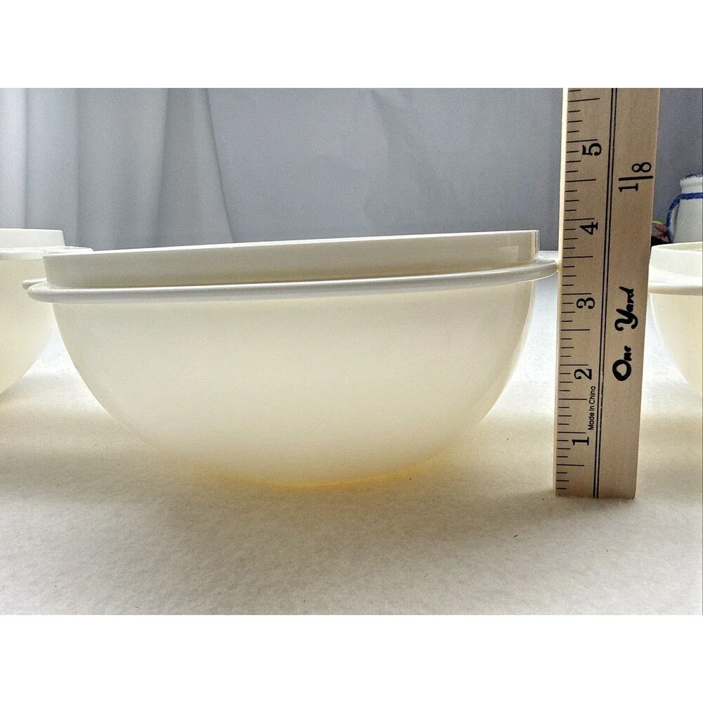Tupperware Servalier 2510 2511 2512 White Nesting Bowls Set 3 Butterfly Handle